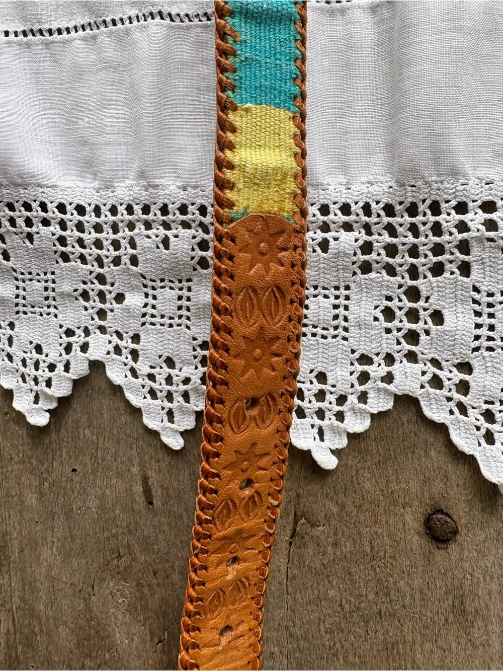 Vintage Handmade Belts From Guatemala Medium Set of 2